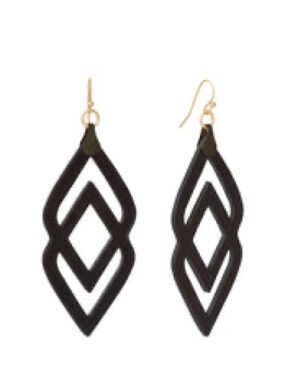 Spartina 449 Black Double-Square Geometric Drop Earrings